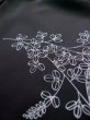 Photo9: L0318A Used Japanese women  Black HAORI short jacket / Silk. HAGI flower,   (Grade B) (9)