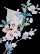 Photo5: L0318B Used Japanese women  Black HAORI short jacket / Silk. Flower motif: screen  (Grade B) (5)