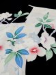 Photo7: L0318B Used Japanese women  Black HAORI short jacket / Silk. Flower motif: screen  (Grade B) (7)