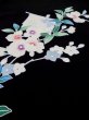 Photo8: L0318B Used Japanese women  Black HAORI short jacket / Silk. Flower motif: screen  (Grade B) (8)
