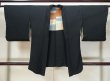 Photo1: L0318C Used Japanese women  Black HAORI short jacket / Silk. Arabesque vine, motif: book, bookmark  (Grade B) (1)