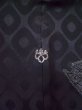 Photo3: L0318C Used Japanese women  Black HAORI short jacket / Silk. Arabesque vine, motif: book, bookmark  (Grade B) (3)