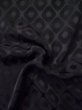 Photo13: L0318C Used Japanese women  Black HAORI short jacket / Silk. Arabesque vine, motif: book, bookmark  (Grade B) (13)