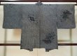 Photo2: L0318D Used Japanese women  Black HAORI short jacket / Silk. Lozenges   (Grade C) (2)