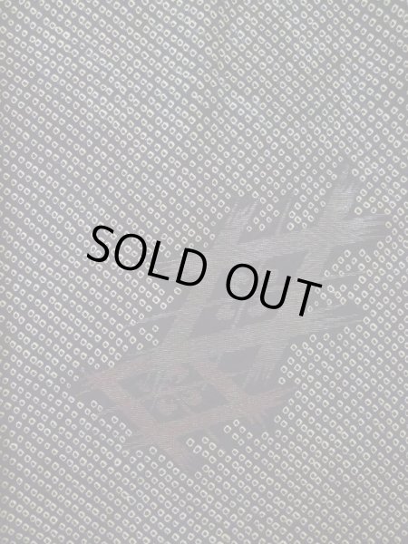 Photo4: L0318D Used Japanese women  Black HAORI short jacket / Silk. Lozenges   (Grade C) (4)