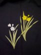 Photo3: L0318J Used Japanese women  Black HAORI short jacket / Silk. Flower,   (Grade B) (3)