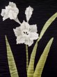 Photo4: L0318J Used Japanese women  Black HAORI short jacket / Silk. Flower,   (Grade B) (4)