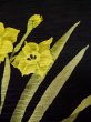 Photo7: L0318J Used Japanese women  Black HAORI short jacket / Silk. Flower,   (Grade B) (7)