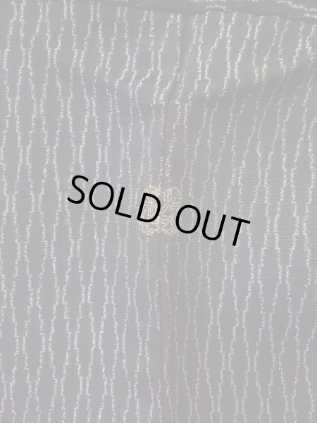 Photo3: L0318K Used Japanese women  Black HAORI short jacket / Silk. Flower,   (Grade B) (3)