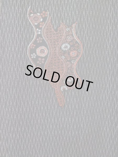 Photo5: L0318K Used Japanese women  Black HAORI short jacket / Silk. Flower,   (Grade B) (5)