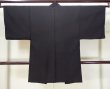 Photo2: L0318N Used Japanese men  Black Men's Haori / Silk. Dot motif in lining: strip paper  (Grade D) (2)