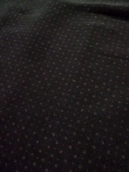 Photo8: L0318N Used Japanese men  Black Men's Haori / Silk. Dot motif in lining: strip paper  (Grade D) (8)