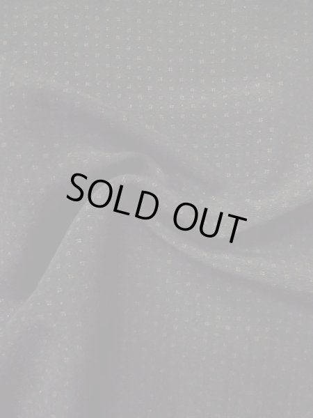 Photo9: L0318N Used Japanese men  Black Men's Haori / Silk. Dot motif in lining: strip paper  (Grade D) (9)