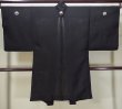 Photo2: L0318Q Used Japanese men  Black Men's Haori / Silk.    (Grade D) (2)