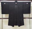 Photo2: L0318R Used Japanese men  Black Men's Haori / Silk.    (Grade D) (2)