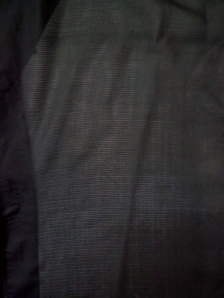 Photo3: L0318S Used Japanese men  Black Men's Haori / Silk.    (Grade D) (3)