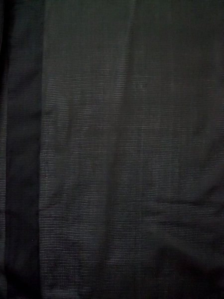 Photo4: L0318S Used Japanese men  Black Men's Haori / Silk.    (Grade D) (4)