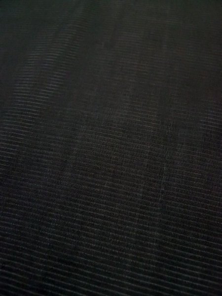 Photo7: L0318S Used Japanese men  Black Men's Haori / Silk.    (Grade D) (7)