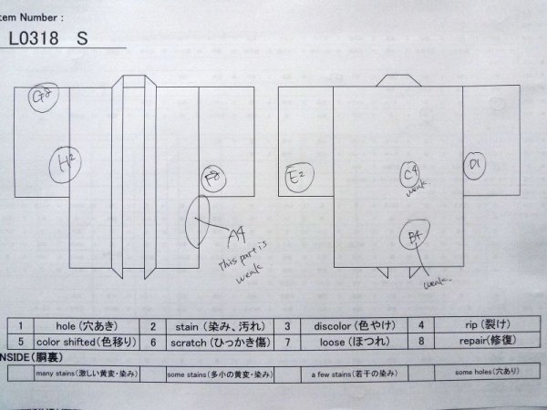 Photo11: L0318S Used Japanese men  Black Men's Haori / Silk.    (Grade D) (11)