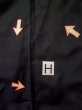 Photo19: L0318S Used Japanese men  Black Men's Haori / Silk.    (Grade D) (19)