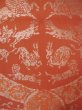 Photo7: L0323C Vintage Japanese Kimono   Vermilion FUKURO OBI sash Circle Silk. (Grade B) (7)