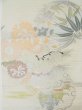 Photo3: L0323D Vintage Japanese Kimono   Ivory MARU OBI sash Chrysanthemum Silk. (Grade B) (3)