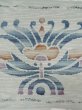 Photo6: L0323K Vintage Japanese Kimono   Off White NAGOYA OBI sash Abstract pattern Silk. (Grade C) (6)