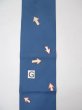 Photo17: L0323L Vintage Japanese Kimono Grayish  Blue NAGOYA OBI sash  Silk. (Grade D) (17)