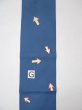 Photo17: L0323L Vintage Japanese Kimono Grayish  Blue NAGOYA OBI sash  Silk. (Grade D) (17)