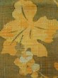 Photo6: L0323R Vintage Japanese Kimono Smoky  Yellow FUKURO NAGOYA Obi Leaf Silk. (6)