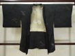 Photo1: L0324A Used Japanese women  Black HAORI short jacket / Silk. Abstract pattern   (Grade B) (1)