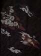 Photo5: L0324B Used Japanese women  Black HAORI short jacket / Silk. Chrysanthemum,   (Grade C) (5)