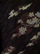 Photo6: L0324B Used Japanese women  Black HAORI short jacket / Silk. Chrysanthemum,   (Grade C) (6)