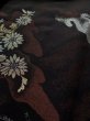 Photo13: L0324B Used Japanese women  Black HAORI short jacket / Silk. Chrysanthemum,   (Grade C) (13)