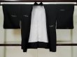 Photo1: L0324C Used Japanese women  Black HAORI short jacket / Synthetic. Mountain   (Grade C) (1)