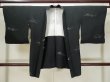 Photo1: L0324E Used Japanese women  Black HAORI short jacket / Silk. Tall grass,   (Grade C) (1)