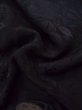 Photo15: L0324H Used Japanese women  Black HAORI short jacket / Silk. TSUDUMI hand drum, Base woven: Arabesque vine, wave, Lozenges  (Grade B) (15)