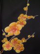 Photo5: L0324J Used Japanese women  Black HAORI short jacket / Synthetic. UME plum bloom,   (Grade B) (5)