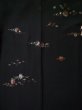 Photo4: L0324O Used Japanese women  Black HAORI short jacket / Silk. SAKURA cherry blossom, motif: tea set  (Grade B) (4)
