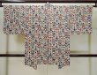Photo2: L0324T Used Japanese women  Off White HAORI short jacket / Silk. Flower,   (Grade C) (2)