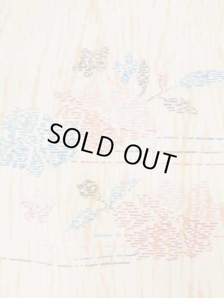 Photo6: L0330D Used Japanese women   Ivory HAORI short jacket / Synthetic. Flower,   (Grade C) (6)