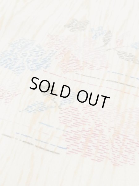 Photo10: L0330D Used Japanese women   Ivory HAORI short jacket / Synthetic. Flower,   (Grade C) (10)