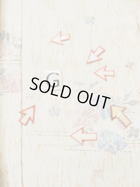 Photo21: L0330D Used Japanese women   Ivory HAORI short jacket / Synthetic. Flower,   (Grade C) (21)