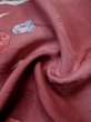Photo11: L0330O Used Japanese women Pale  Dark Red HAORI short jacket / Synthetic. Flower, Base woven pattern:  Dapple pattern  (Grade B) (11)
