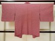 Photo2: L0330Q Used Japanese women   Red HAORI short jacket / Silk. Wave,   (Grade B) (2)