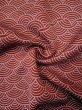 Photo7: L0330Q Used Japanese women   Red HAORI short jacket / Silk. Wave,   (Grade B) (7)