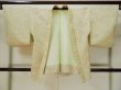 Photo1: L0330S Used Japanese women Light  Beige HAORI short jacket / Silk. Flower,   (Grade B) (1)