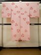 Photo2: L0331B Used Japanese women pink JUBAN undergarment / Silk. Flower,   (Grade C) (2)