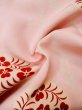 Photo12: L0331B Used Japanese women pink JUBAN undergarment / Silk. Flower,   (Grade C) (12)