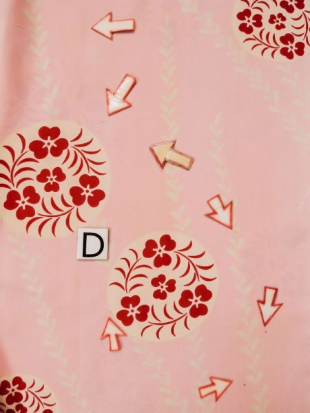 Photo17: L0331B Used Japanese women pink JUBAN undergarment / Silk. Flower,   (Grade C) (17)